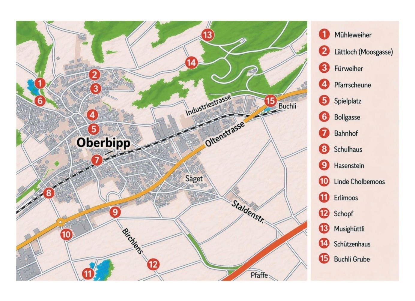 Auf dieser Karte findest du die verschiedenen Posten. Los gehts!